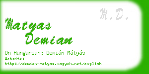 matyas demian business card